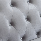Chair - Frostine Button Tufted Chair Silver