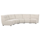 Charlotte 5 - piece Upholstered Curved Modular Sectional Sofa Ivory | Coaster | Home Elegance USA