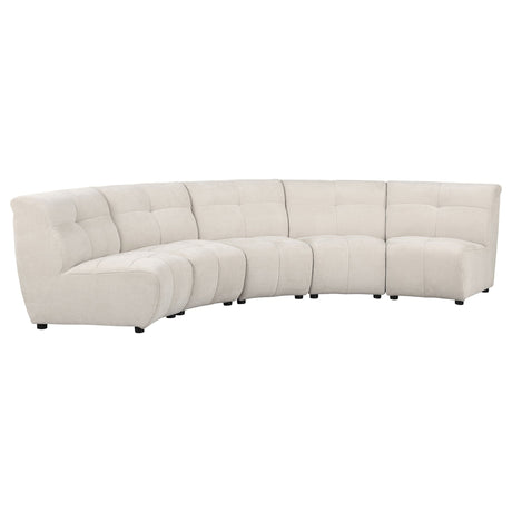 Charlotte 5 - piece Upholstered Curved Modular Sectional Sofa Ivory - 551300 - S5 - image - 1