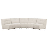 Charlotte 5 - piece Upholstered Curved Modular Sectional Sofa Ivory | Coaster | Home Elegance USA