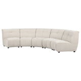 Charlotte 5 - piece Upholstered Curved Modular Sectional Sofa Ivory | Coaster | Home Elegance USA