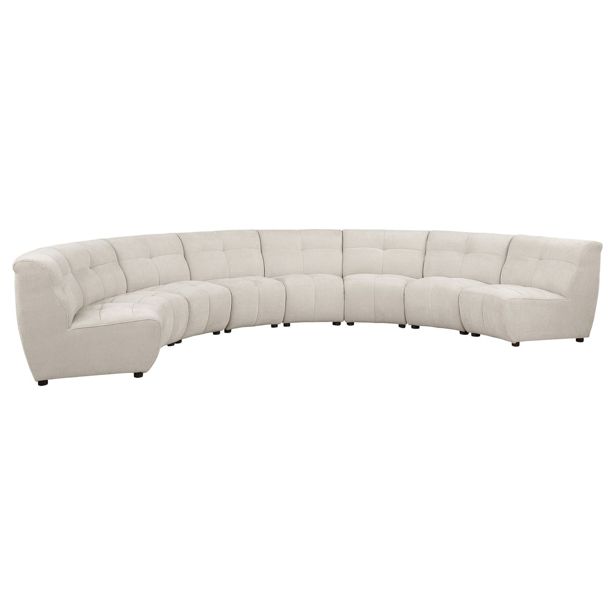 Charlotte 8 - piece Upholstered Curved Modular Sectional Sofa Ivory - 551300 - image - 1