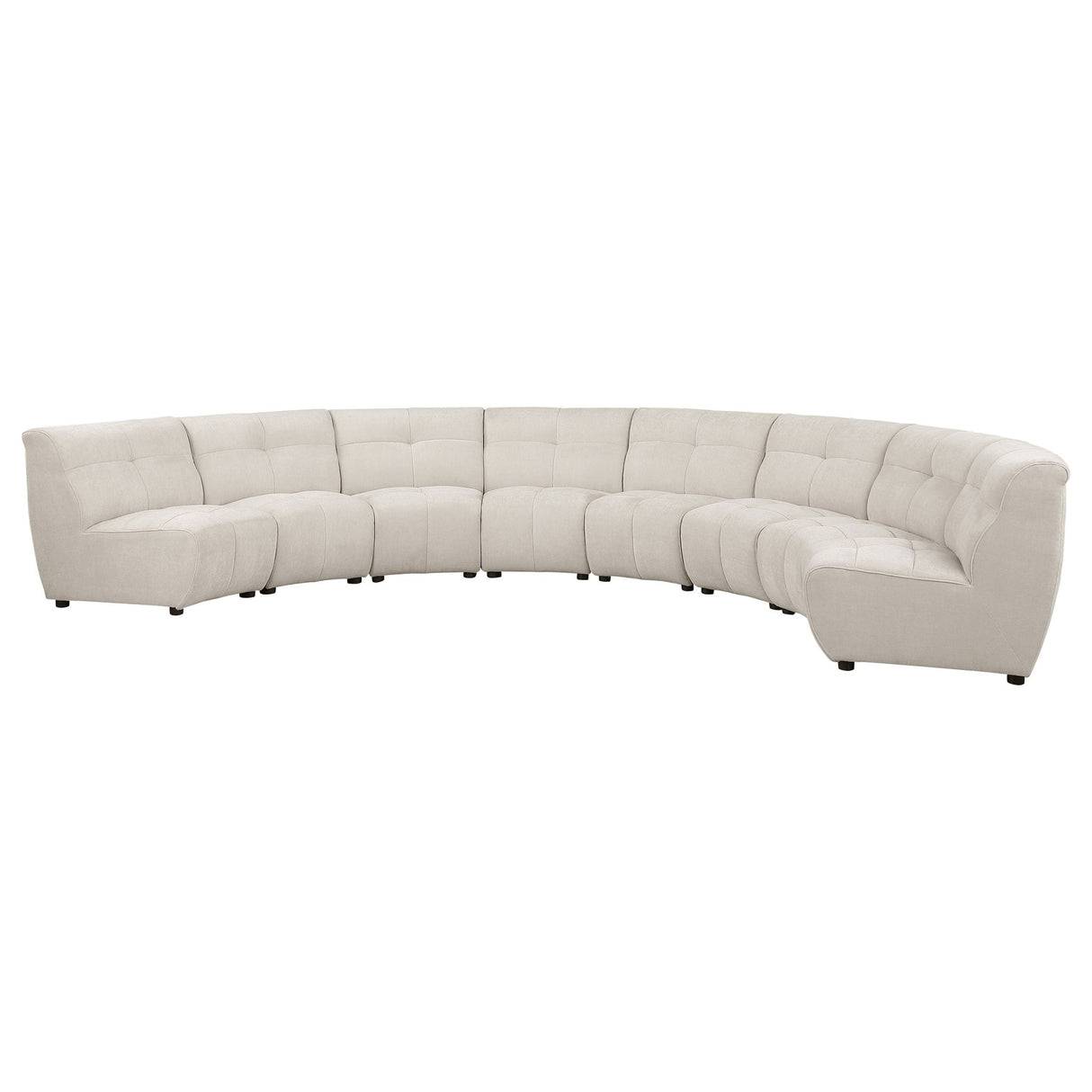 Charlotte 8 - piece Upholstered Curved Modular Sectional Sofa Ivory - 551300 - image - 4