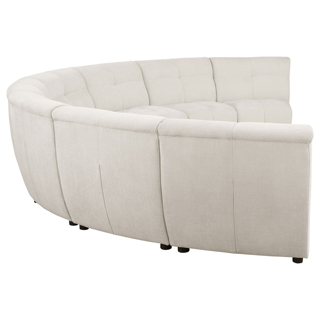 Charlotte 8 - piece Upholstered Curved Modular Sectional Sofa Ivory - 551300 - image - 7