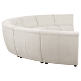 Charlotte 8 - piece Upholstered Curved Modular Sectional Sofa Ivory | Coaster | Home Elegance USA