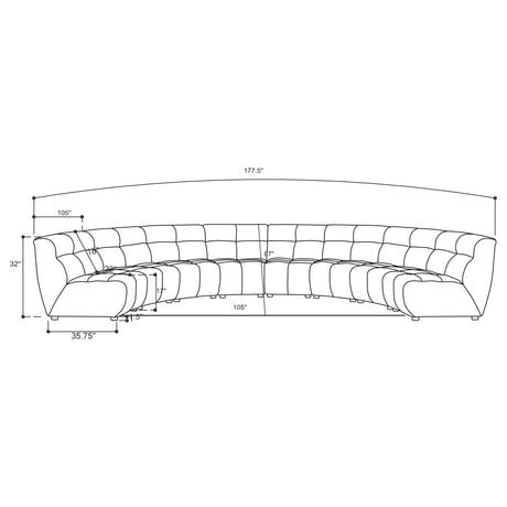 Charlotte 8 - piece Upholstered Curved Modular Sectional Sofa Ivory | Coaster | Home Elegance USA