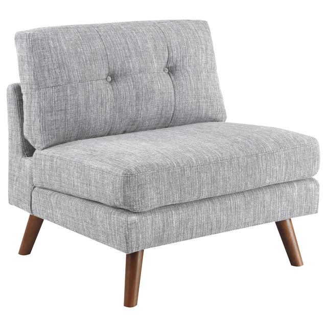 Armless Chair - Churchill Button Tufted Armless Chair Grey