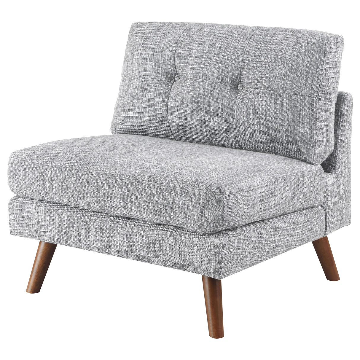 Armless Chair - Churchill Button Tufted Armless Chair Grey