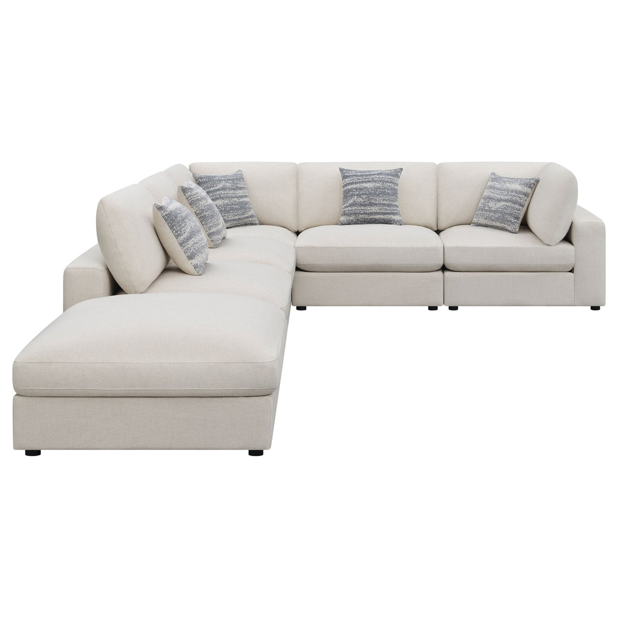 Serene 6 - piece Upholstered Modular Sectional Beige - 551321 - SET - image - 5