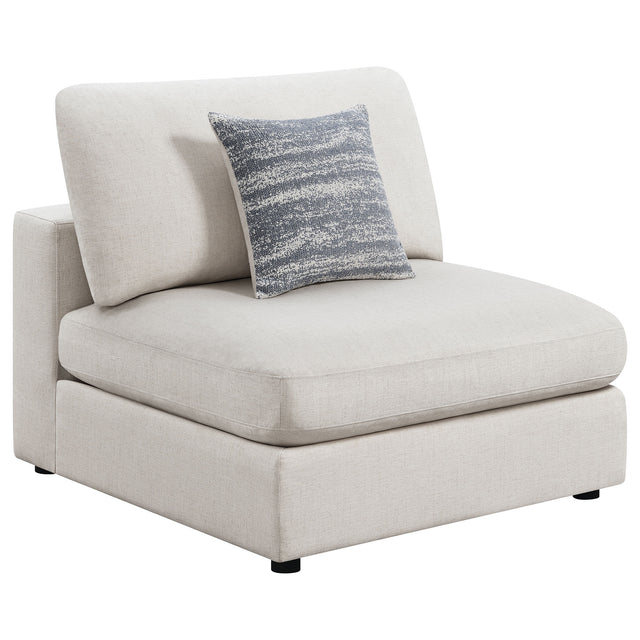 Armless Chair - Serene Upholstered Armless Chair Beige