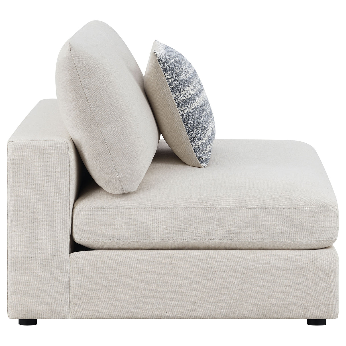 Armless Chair - Serene Upholstered Armless Chair Beige