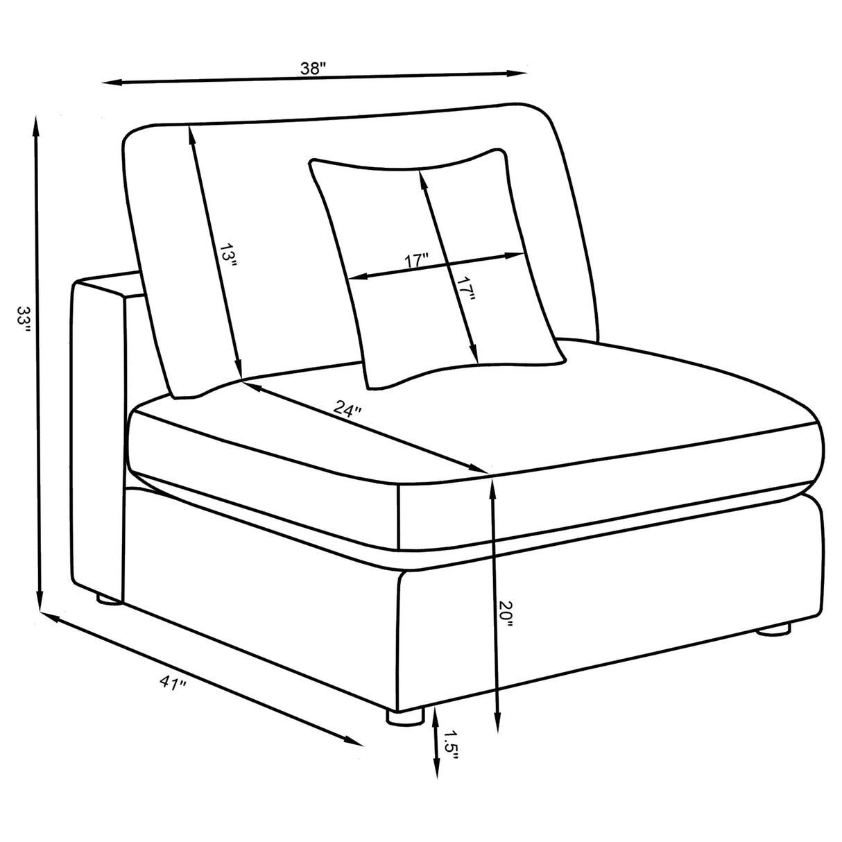 Armless Chair - Serene Upholstered Armless Chair Beige