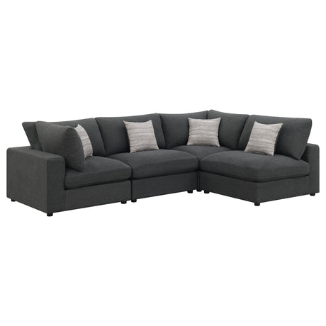 Serene 4 - piece Upholstered Modular Sectional Charcoal - 551324 - SETB - image - 1