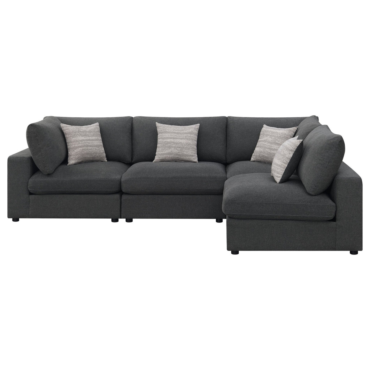 Serene 4 - piece Upholstered Modular Sectional Charcoal - 551324 - SETB - image - 3