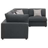 Serene 4 - piece Upholstered Modular Sectional Charcoal | Coaster | Home Elegance USA