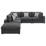 Serene 6 - piece Upholstered Modular Sectional Charcoal | Coaster | Home Elegance USA