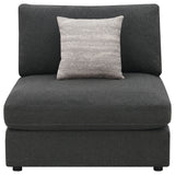 Armless Chair - Serene Upholstered Armless Chair Charcoal