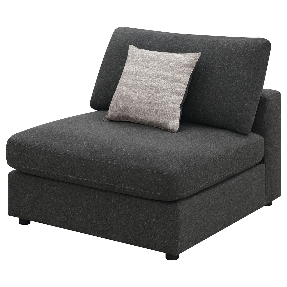 Armless Chair - Serene Upholstered Armless Chair Charcoal