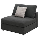 Armless Chair - Serene Upholstered Armless Chair Charcoal