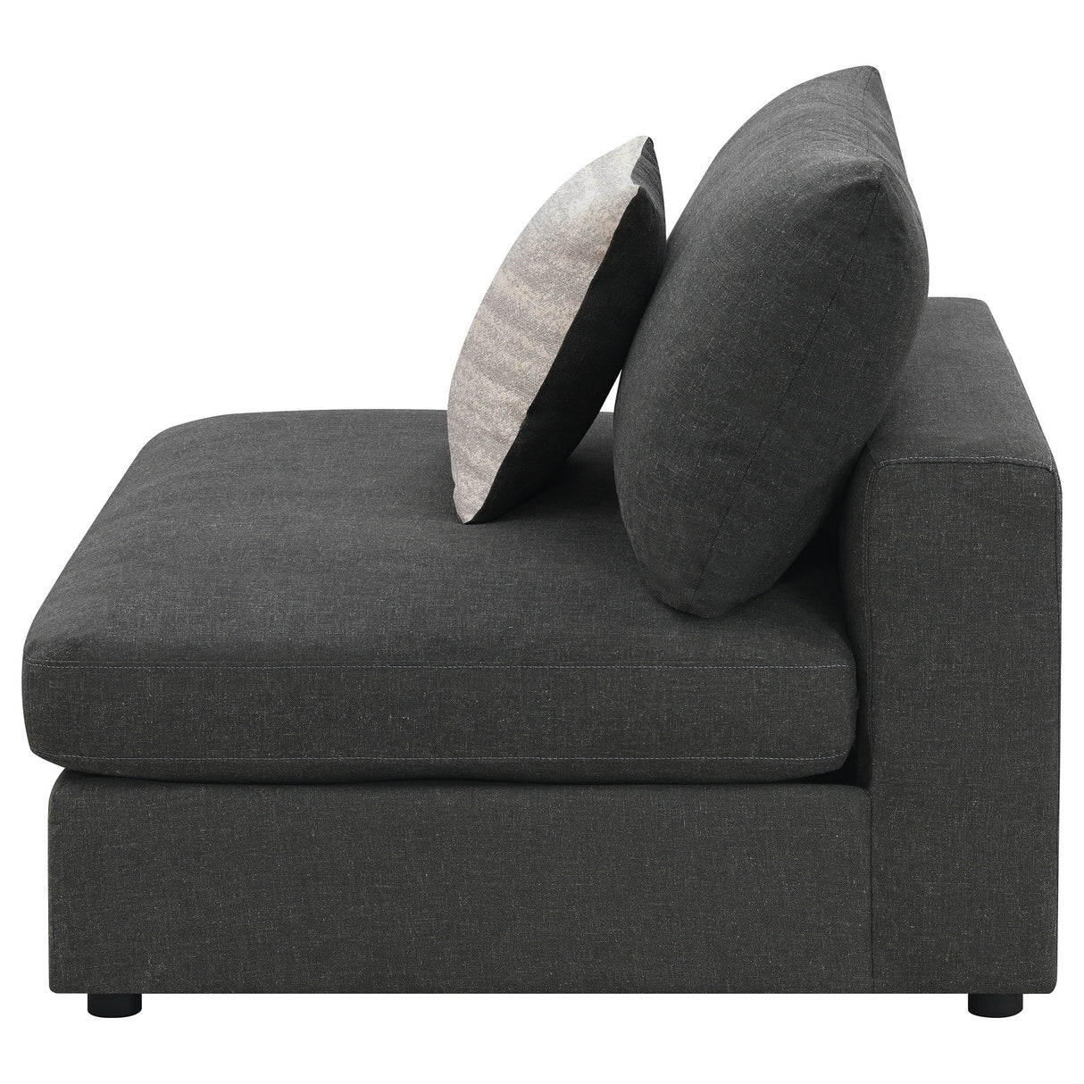 Armless Chair - Serene Upholstered Armless Chair Charcoal