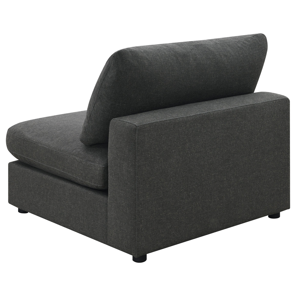 Armless Chair - Serene Upholstered Armless Chair Charcoal