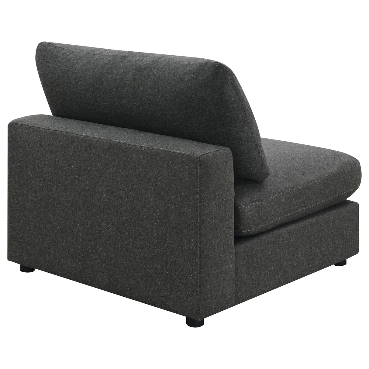 Armless Chair - Serene Upholstered Armless Chair Charcoal