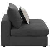 Armless Chair - Serene Upholstered Armless Chair Charcoal