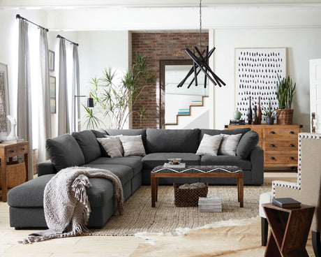 Ottoman - Serene Upholstered Rectangular Ottoman Charcoal