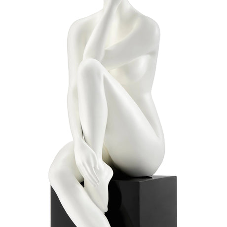 Antoinette Doll Sculpture // Matte White with Black Base | Finesse - sold by Home Elegance USA