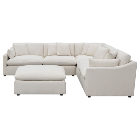 Hobson 6 - piece Reversible Cushion Modular Sectional Off - White | Coaster | Home Elegance USA