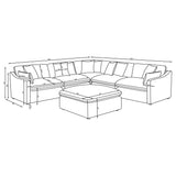 Hobson 6 - piece Reversible Cushion Modular Sectional Off - White - 551451 - SET - image - 12