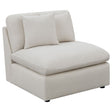Armless Chair - Hobson Cushion Back Armless Chair Off - White | Coaster | Home Elegance USA