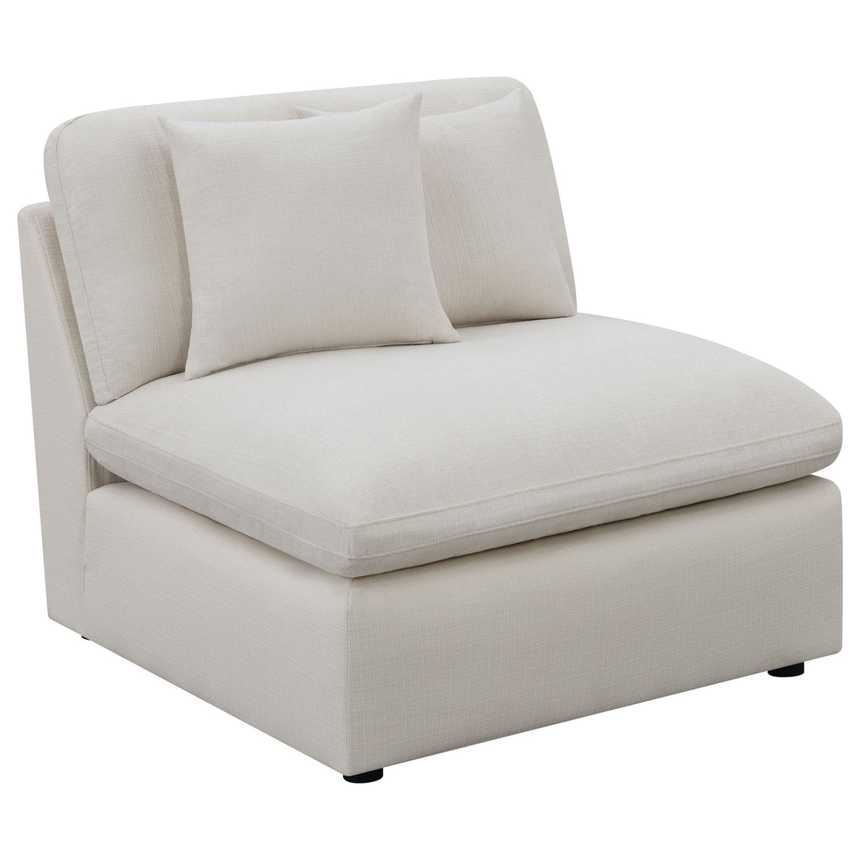 Armless Chair - Hobson Cushion Back Armless Chair Off - White | Coaster | Home Elegance USA