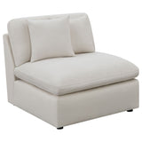 Armless Chair - Hobson Cushion Back Armless Chair Off - White | Coaster | Home Elegance USA