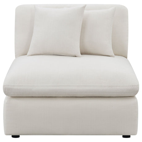 Armless Chair - Hobson Cushion Back Armless Chair Off - White | Coaster | Home Elegance USA