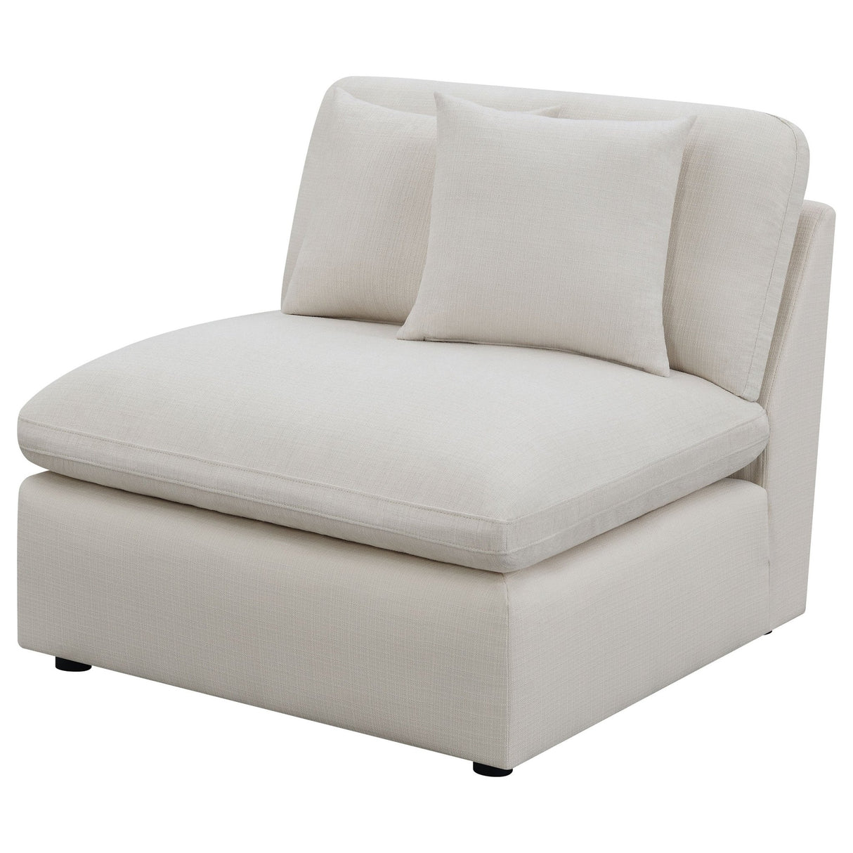 Armless Chair - Hobson Cushion Back Armless Chair Off - White | Coaster | Home Elegance USA