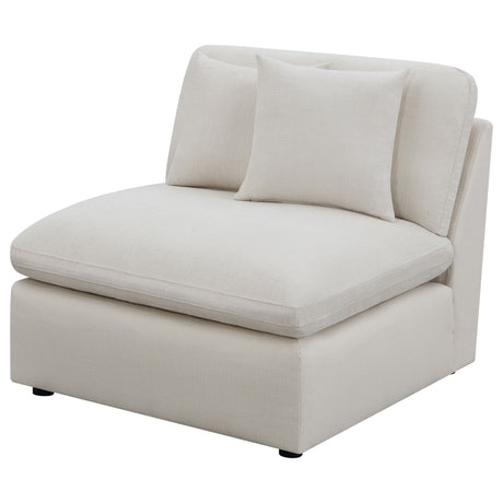 Armless Chair - Hobson Cushion Back Armless Chair Off - White | Coaster | Home Elegance USA