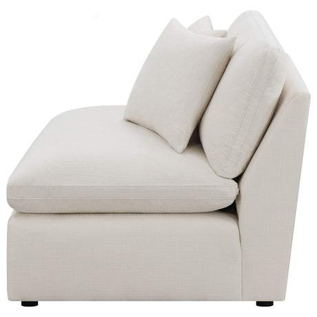 Armless Chair - Hobson Cushion Back Armless Chair Off - White | Coaster | Home Elegance USA