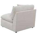 Armless Chair - Hobson Cushion Back Armless Chair Off - White | Coaster | Home Elegance USA