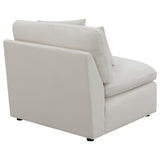 Armless Chair - Hobson Cushion Back Armless Chair Off - White | Coaster | Home Elegance USA