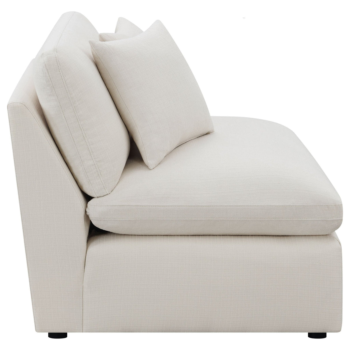 Armless Chair - Hobson Cushion Back Armless Chair Off - White | Coaster | Home Elegance USA