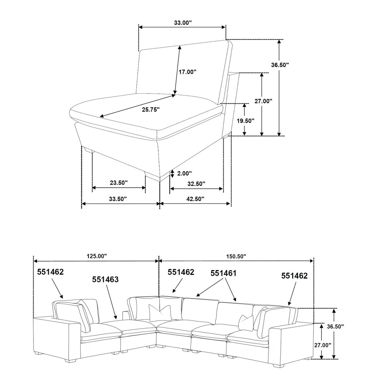 Modular Sectional 6 Pc Set - Lakeview 6-piece Upholstered Modular Sectional Sofa Ivory