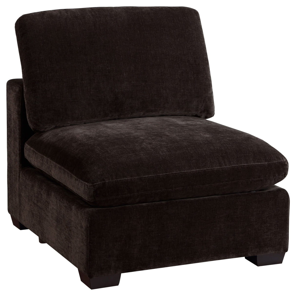 Armless Chair - Lakeview Upholstered Armless Chair Dark Chocolate | Coaster | Home Elegance USA