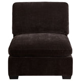 Armless Chair - Lakeview Upholstered Armless Chair Dark Chocolate | Coaster | Home Elegance USA