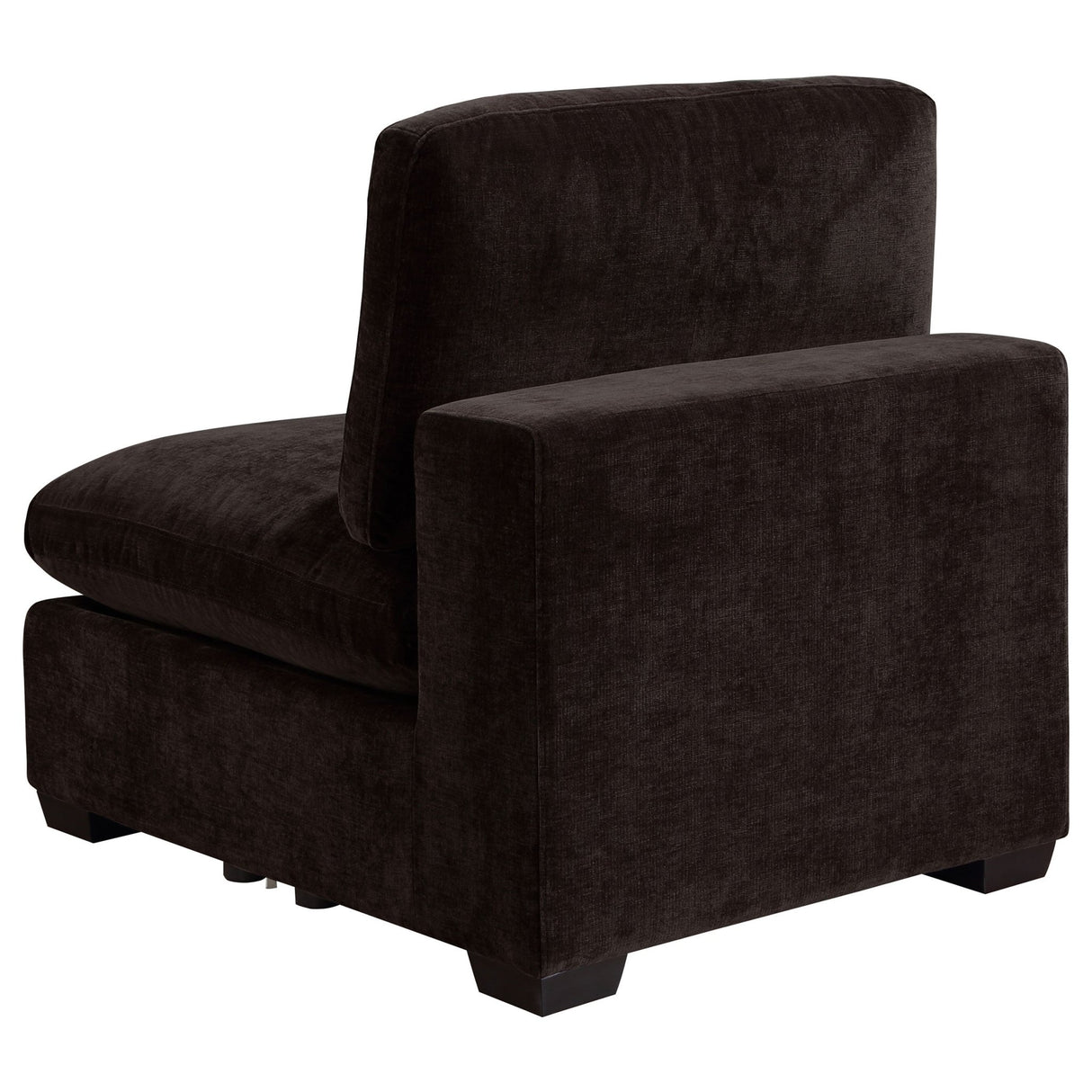 Armless Chair - Lakeview Upholstered Armless Chair Dark Chocolate | Coaster | Home Elegance USA