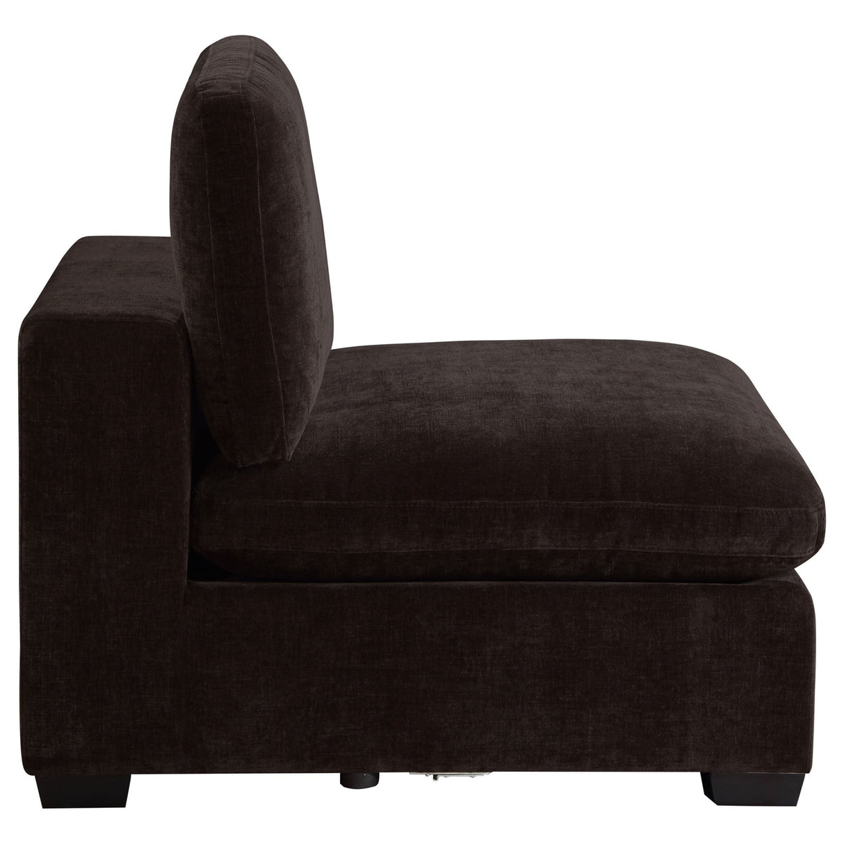 Armless Chair - Lakeview Upholstered Armless Chair Dark Chocolate | Coaster | Home Elegance USA