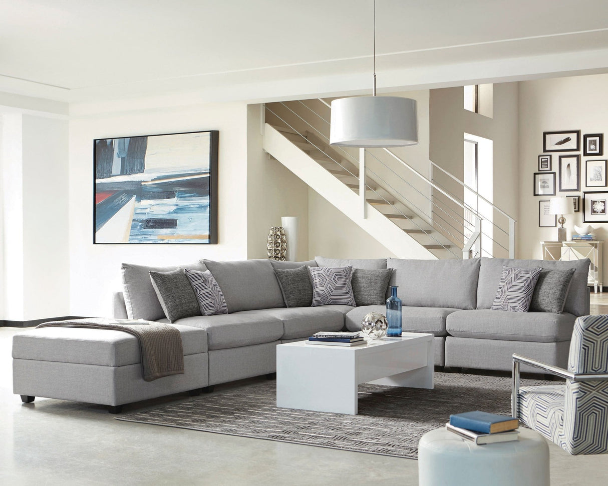 Cambria 4 - piece Upholstered Modular Sectional Grey | Coaster | Home Elegance USA