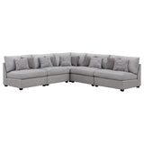 Cambria 5 - piece Upholstered Modular Sectional Grey | Coaster | Home Elegance USA