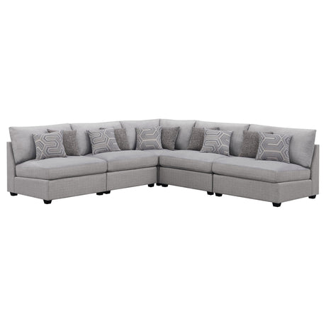 Cambria 5 - piece Upholstered Modular Sectional Grey | Coaster | Home Elegance USA