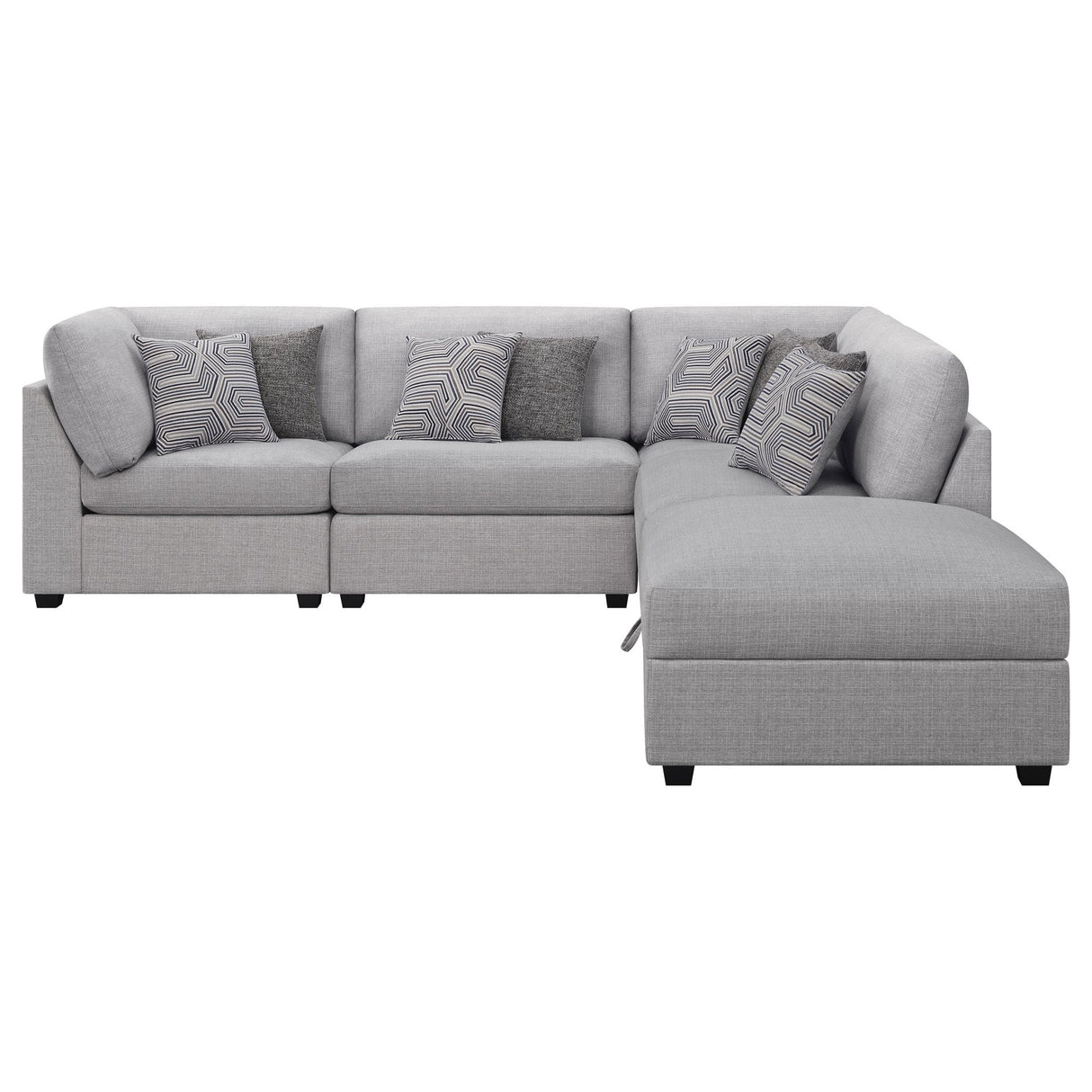 Cambria 5 - piece Upholstered Modular Sectional Grey | Coaster | Home Elegance USA